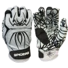2023 Spiderz HYBRID Batting Gloves: Silver/Black