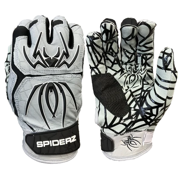 2023 Spiderz HYBRID Batting Gloves: Silver/Black 3 2023 Spiderz HYBRID Batting Gloves: Silver/Black