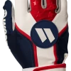 Worth Adult Red, White, And Blue Team Batting Gloves: WBATGL-RWB -Outlet Fielding Gloves Store WBATGL RWB Outside