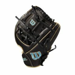 2022 Wilson A1000 DP15 11.5" Infield Baseball Glove: WTA10RB22DP15 -Outlet Fielding Gloves Store WBW100132 2 A1000 DP15 IF 115 Blue Black Blonde.png.cq5dam.web .1200.1200