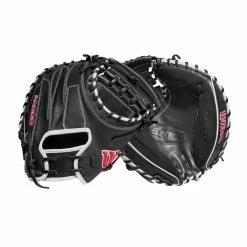 2022 Wilson A2000 M1DSS 33.5" Catcher's Mitt: WTA20RB22M1DSS -Outlet Fielding Gloves Store WBW100401 8 A2000 M1D C 335 Black White Red.png.cq5dam.web .1200.1200