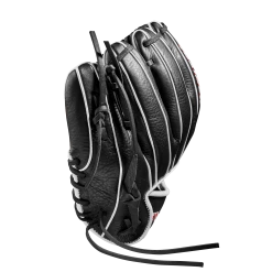 Wilson 10" Infield Baseball Training Glove: WBW100909 -Outlet Fielding Gloves Store WBW100909 3 WILSON A1 IF TRAINER 10 Boys Black White Red