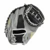 2023 Wilson A2000 M2 33.5" Baseball Catcher's Mitt: WBW100977335 -Outlet Fielding Gloves Store WBW100977 0 A2000 C M2SS 335 Grey Black.png.cq5dam.web .1200.1200