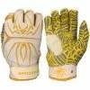 2021 Spiderz HYBRID Small Batch Batting Gloves: White/Gold -Outlet Fielding Gloves Store WhiteGold