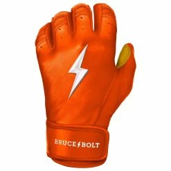 Bruce Bolt PREMIUM PRO Short Cuff Batting Gloves: Orange -Outlet Fielding Gloves Store premium pro short cuff batting gloves orange brucebolt 128747