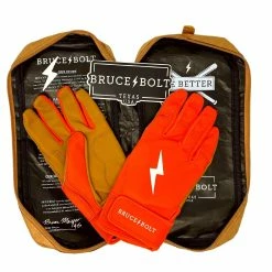 Bruce Bolt PREMIUM PRO Short Cuff Batting Gloves: Orange -Outlet Fielding Gloves Store premium pro short cuff batting gloves orange brucebolt 666699