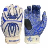 2020 Spiderz HYBRID Batting Gloves: White/Royal Blue/Black -Outlet Fielding Gloves Store white royal blue